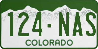 CO license plate 124NAS