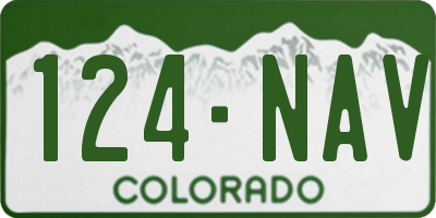 CO license plate 124NAV