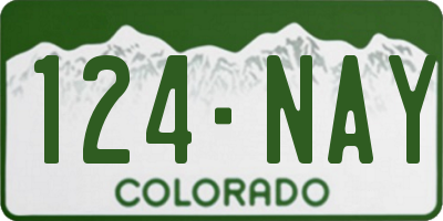 CO license plate 124NAY