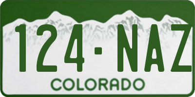 CO license plate 124NAZ