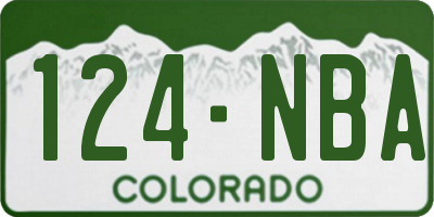CO license plate 124NBA