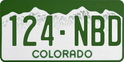 CO license plate 124NBD
