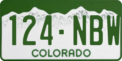 CO license plate 124NBW