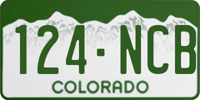 CO license plate 124NCB
