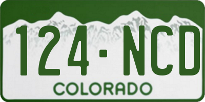 CO license plate 124NCD
