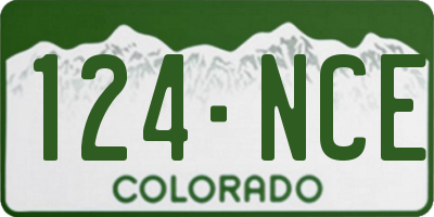 CO license plate 124NCE
