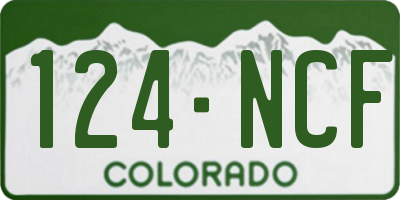 CO license plate 124NCF