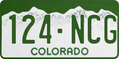 CO license plate 124NCG