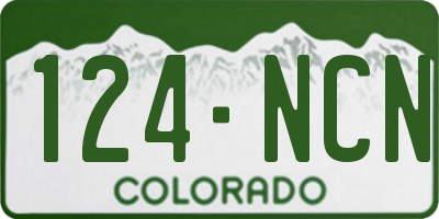 CO license plate 124NCN