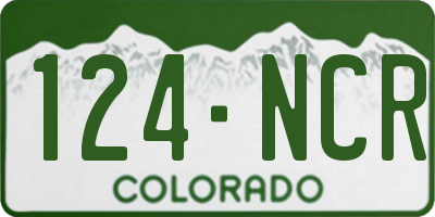 CO license plate 124NCR