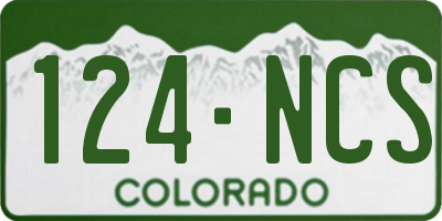 CO license plate 124NCS