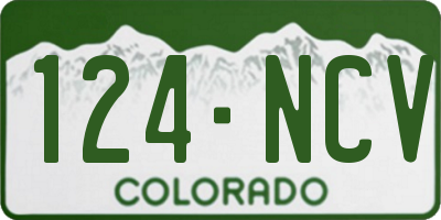 CO license plate 124NCV