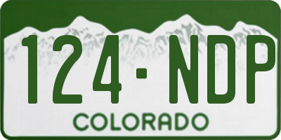 CO license plate 124NDP