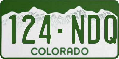 CO license plate 124NDQ