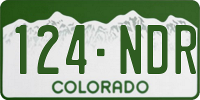 CO license plate 124NDR