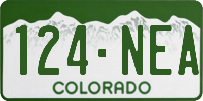 CO license plate 124NEA