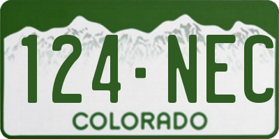 CO license plate 124NEC