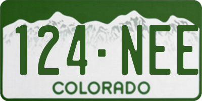 CO license plate 124NEE