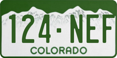 CO license plate 124NEF