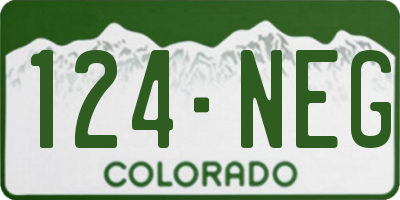 CO license plate 124NEG