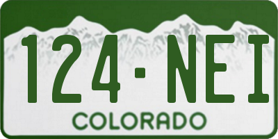 CO license plate 124NEI