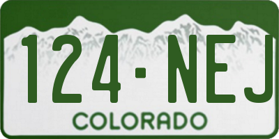 CO license plate 124NEJ