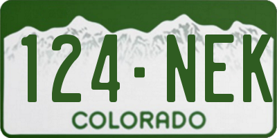 CO license plate 124NEK