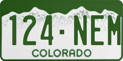 CO license plate 124NEM