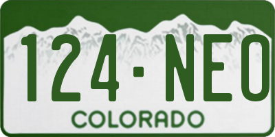 CO license plate 124NEO