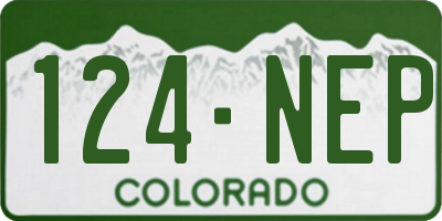 CO license plate 124NEP