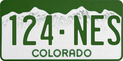 CO license plate 124NES