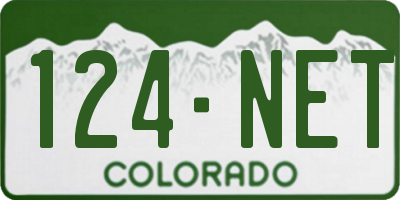 CO license plate 124NET