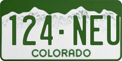 CO license plate 124NEU