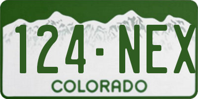 CO license plate 124NEX