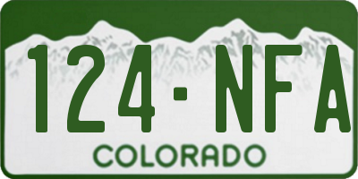 CO license plate 124NFA
