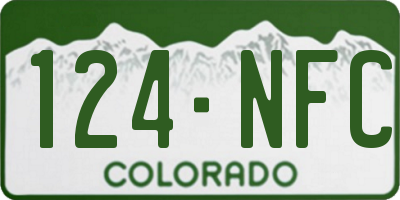 CO license plate 124NFC