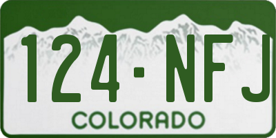 CO license plate 124NFJ