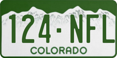 CO license plate 124NFL