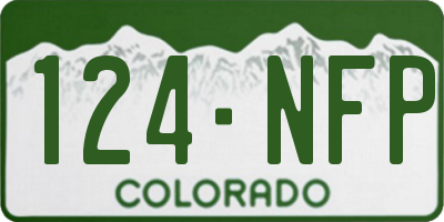 CO license plate 124NFP