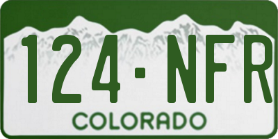 CO license plate 124NFR