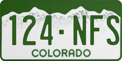 CO license plate 124NFS