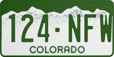 CO license plate 124NFW
