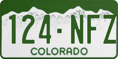 CO license plate 124NFZ
