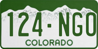 CO license plate 124NGO