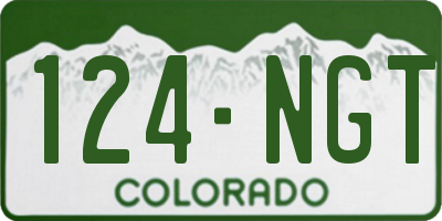 CO license plate 124NGT