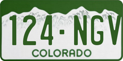 CO license plate 124NGV