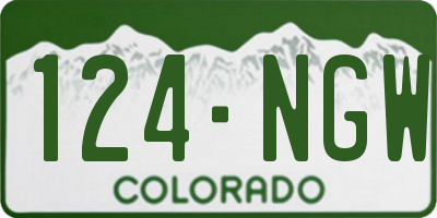 CO license plate 124NGW