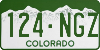 CO license plate 124NGZ