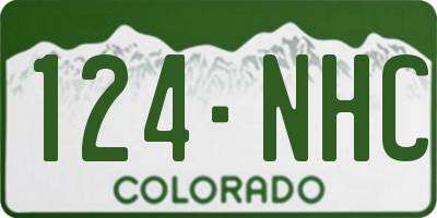 CO license plate 124NHC