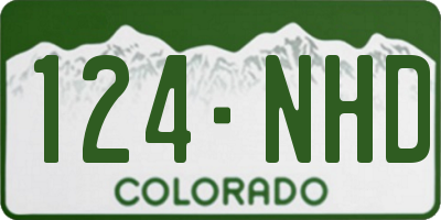 CO license plate 124NHD